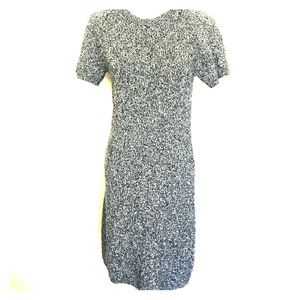 Theory Gray Black Marled 💯 Wool Sweater Dress L